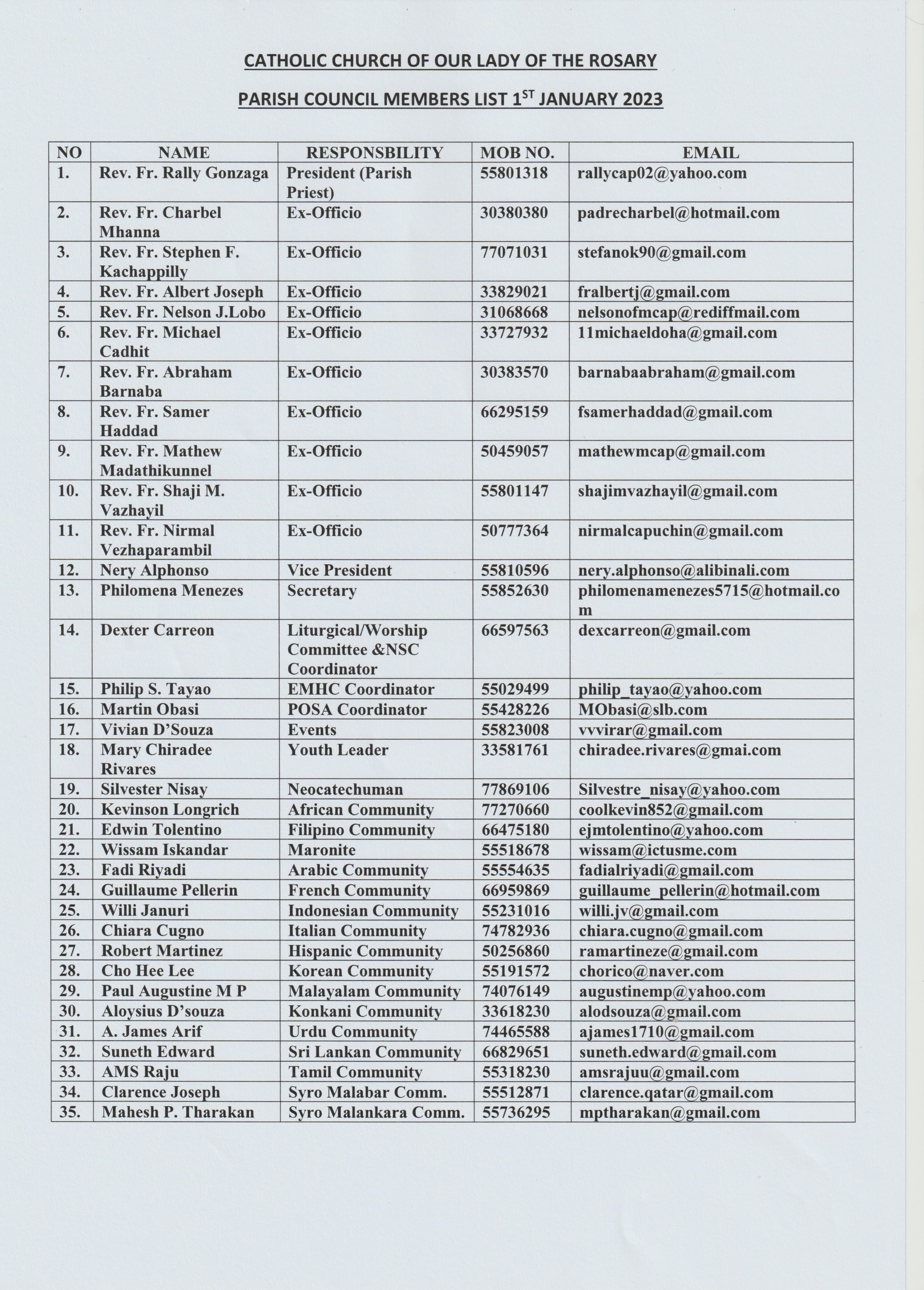 Our Lady Of Rosary Church Parish council our-lady-of-rosary-church-parish-council